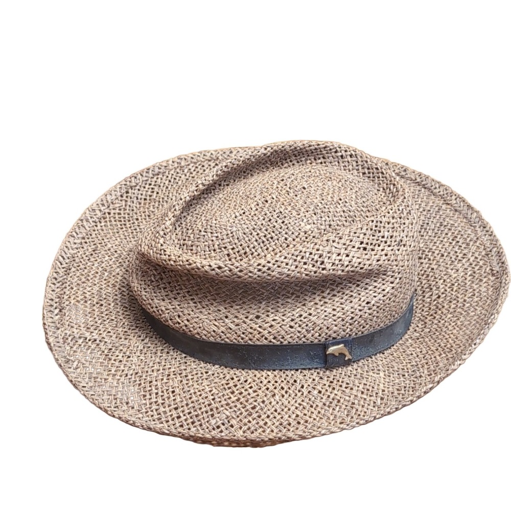 Broner Straw Fedora Hat with Band Tan One Size Fits Most Dolphin Charm
